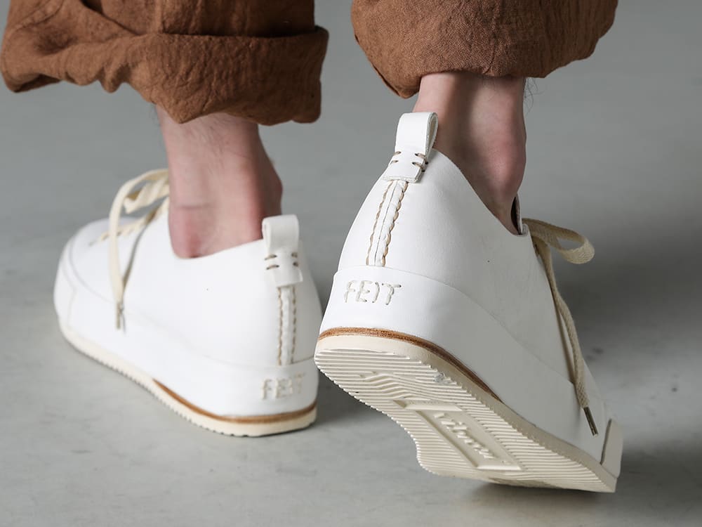 O PROJECT-オープロジェクト シーズン ハイテクスニーカーに負けない脅威の軽さと履き心地を追求したレザーローテクスニーカー -  O15TR4-KAKISHIBU-ジョギング トラウザー カキシブ ダイ フラックス ローン - FEIT-Hand-Sewn-Low-FEIT ハンドソーン ロー 3-006