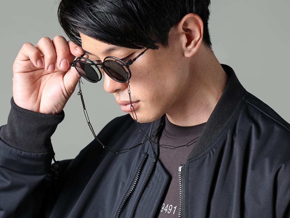 The Viridi-anne - ザ ヴィリディアン 2023SS RIGARDSとのコラボレーションアイウェア VI-3558-06-Black - 撥水加工 ボンバージャケット ブラック - RG2001TVA-Black-Black-D.Gray - リガーズ コラボレーション サングラス RG2001TVA ブラック / ブラック / D.グレー - AT003TVA-Black - リガーズ コラボレーション ホルダーチェーン ブラック 3-001