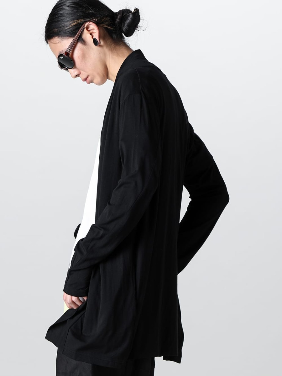 RIPVANWINKLE - リップヴァンウィンクル 2023SS ミニマルな印象のスタイリングにアナトリアとモバイルポーチでアクティブな印象をプラス  - RW-502-Black - ソリッド ジャージー カーデ ブラック - RW-546-White - レイヤード ドルマンT ホワイト - RW-553-Bekkou - アナトリア べっ甲 2-002