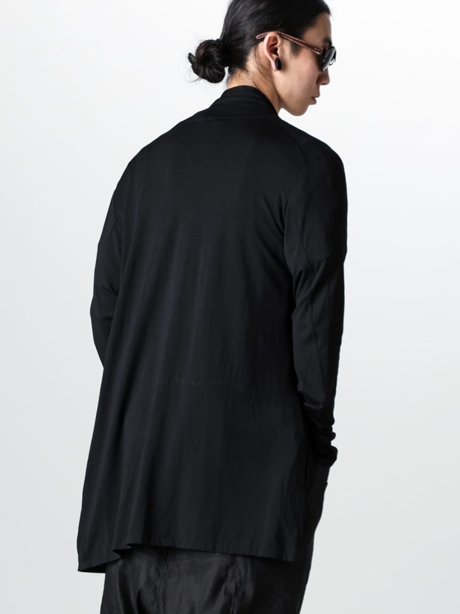 RIPVANWINKLE - リップヴァンウィンクル 2023SS ミニマルな印象のスタイリングにアナトリアとモバイルポーチでアクティブな印象をプラス  - RW-502-Black - ソリッド ジャージー カーデ ブラック - RW-553-Bekkou - アナトリア べっ甲 2-003