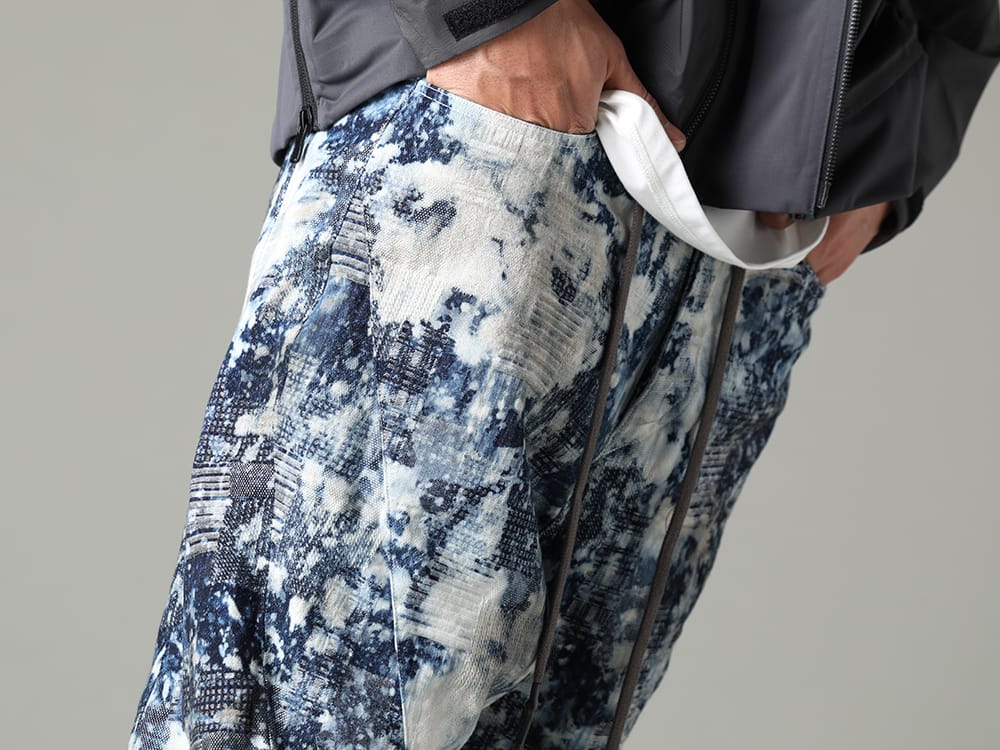 D.HYGEN 2023SS Impactful item with several types of processing - ST107-1023S(Splash Bleach Patchwork Jacquard Stretch Cotton Tapered Cropped Pants) - 3-005