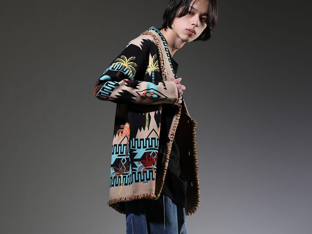 アラヌイ 2023SS - ラグジュアリーさを感じる高品質なニット - LMHS23-050(パームツリー ジャカード アイコンカーディガン) - 2-002