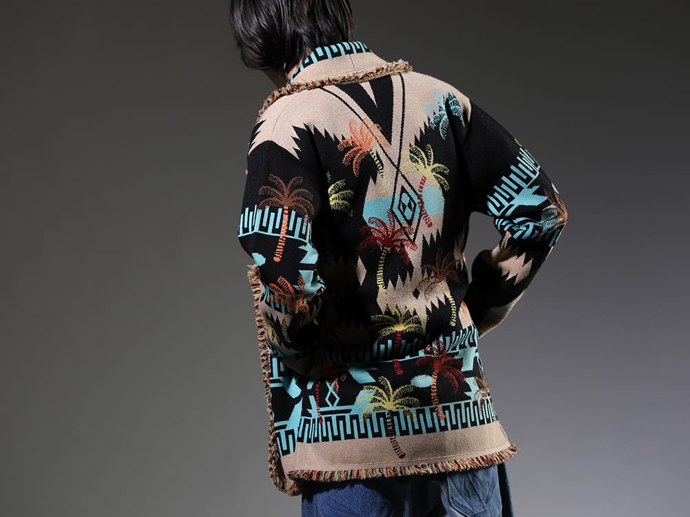 アラヌイ 2023SS - ラグジュアリーさを感じる高品質なニット - LMHS23-050(パームツリー ジャカード アイコンカーディガン) - 2-003