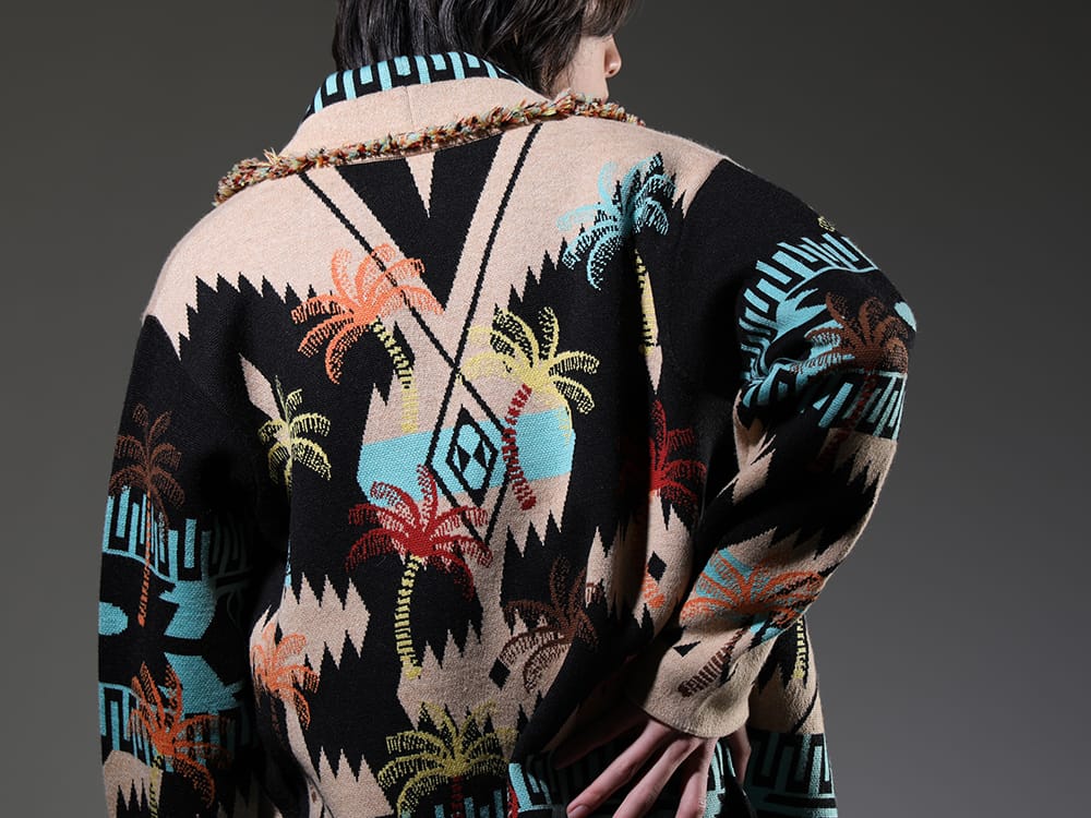 アラヌイ 2023SS - ラグジュアリーさを感じる高品質なニット - LMHS23-050(パームツリー ジャカード アイコンカーディガン) - 2-008