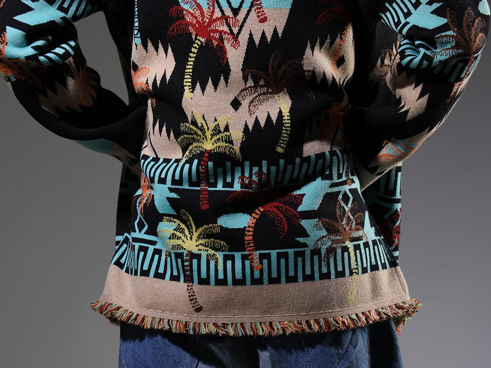 アラヌイ 2023SS - ラグジュアリーさを感じる高品質なニット - LMHS23-050(パームツリー ジャカード アイコンカーディガン) - 2-009