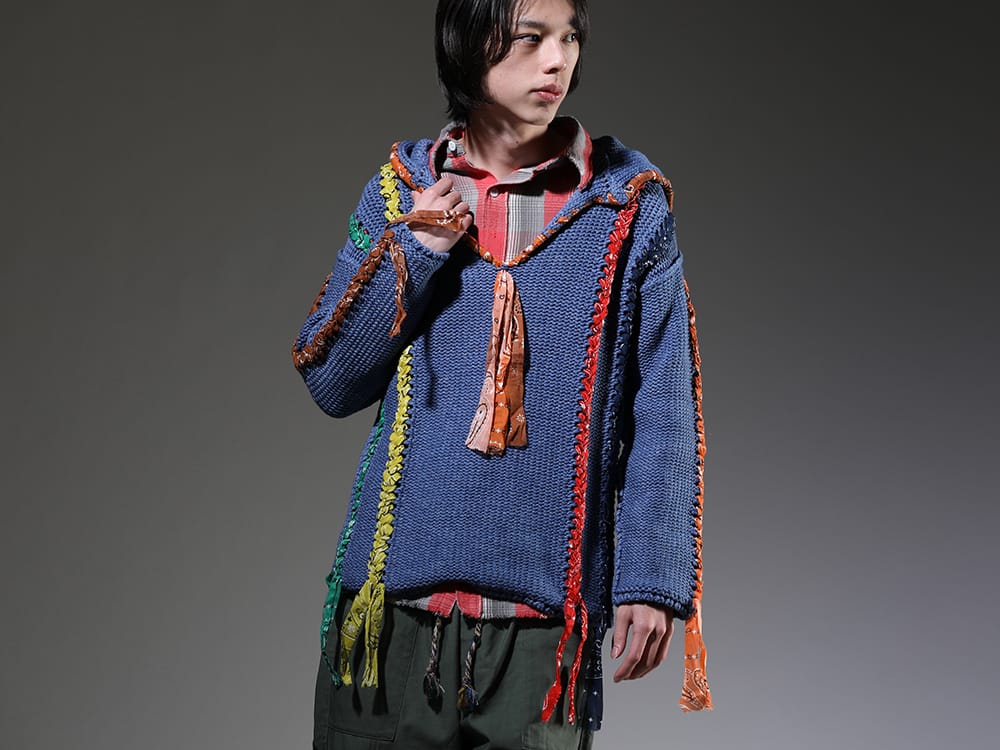 ALANUI / SAINT MICHAEL 2023SS - A one-of-a-kind look with multiple bandana details - LMHS23-017(Inner Peace Baja Hoodie) SM-S23-0000-087(SHERMER ACADEMY × ©SAINT M×××××× Frannl Check Shirt) - 2-001