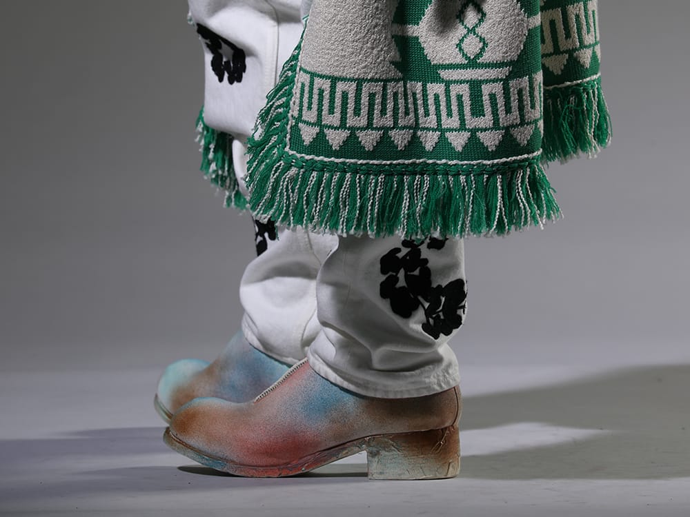 DENIM TEARS  / GUIDI 2023SS Iconic one produced based on the denim pants of Levi's - DT-S22-0000-012(COTTON WREATH Chainstitch Jean White - 501-500-30) PL2_ART(Limited Long Front Zip Boots - Horse Full Grain Leather - ART) - 3-006