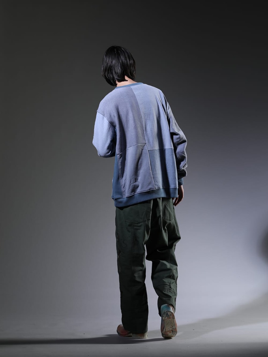 ink / GUIDI 2023SS - Casual look with military feel - ink23-04-Sax(Military Reverse Sweat Sax) ink23-11(Bakerfly Pants) PL2_ART(Limited Long Front Zip Boots - Horse Full Grain Leather - ART) - 1-006