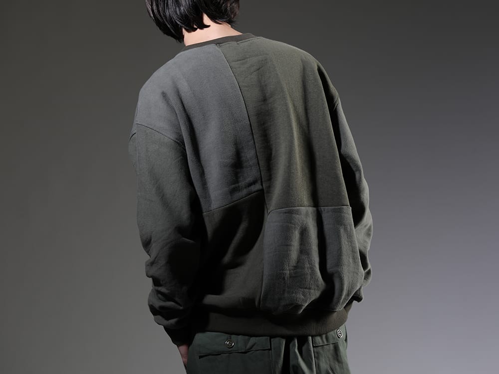 ink 2023SS - Sweatshirt that creates different flavor for each item - ink23-04-Khaki(Military Reverse Sweat Khaki) - 2-003