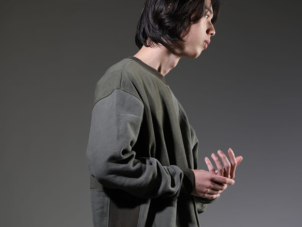 ink 2023SS - Sweatshirt that creates different flavor for each item - ink23-04-Khaki(Military Reverse Sweat Khaki) - 2-005