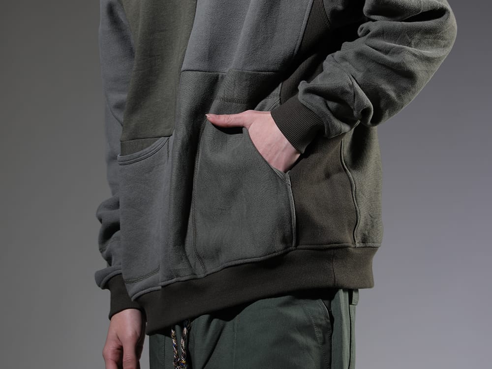 ink 2023SS - Sweatshirt that creates different flavor for each item - ink23-04-Khaki(Military Reverse Sweat Khaki) - 2-006