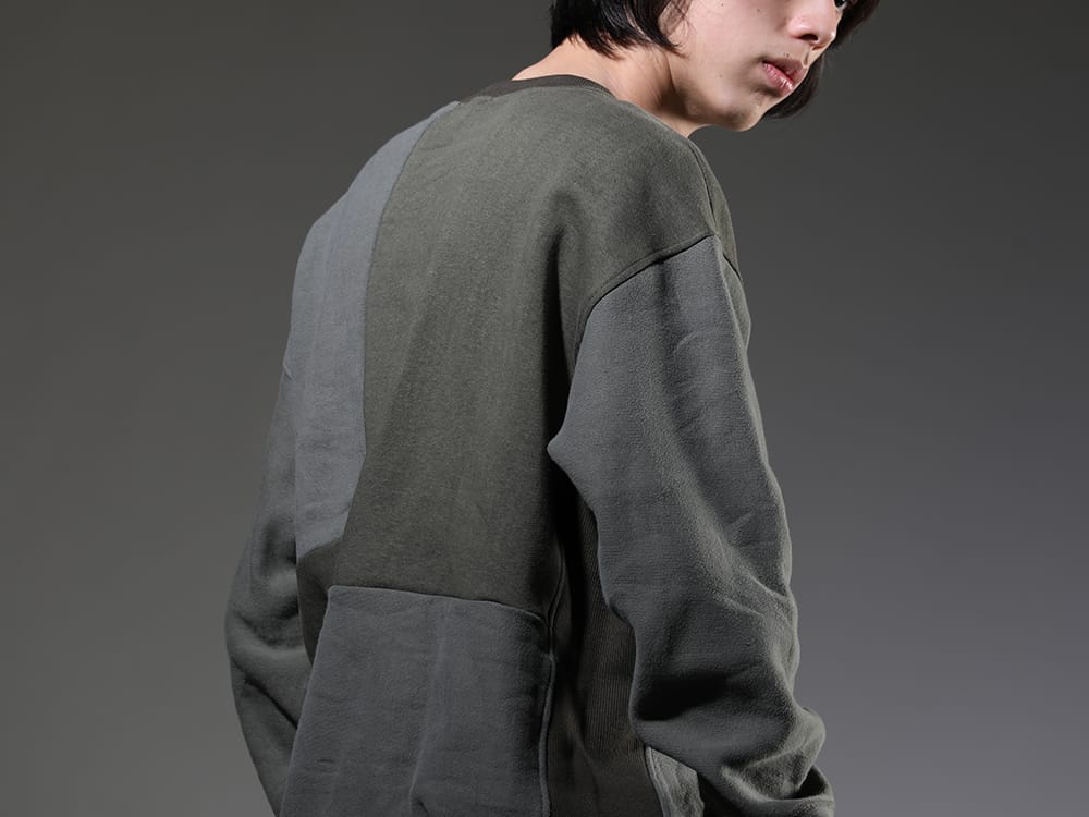 ink 2023SS - Sweatshirt that creates different flavor for each item - ink23-04-Khaki(Military Reverse Sweat Khaki)   - 2-007