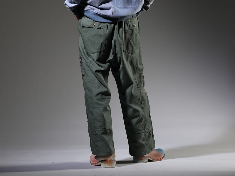 ink / GUIDI 2023SS Baker pants with eye-catching embroidered design on the side. - ink23-11(Bakerfly Pants) PL2_ART(Limited Long Front Zip Boots - Horse Full Grain Leather - ART) - 3-003