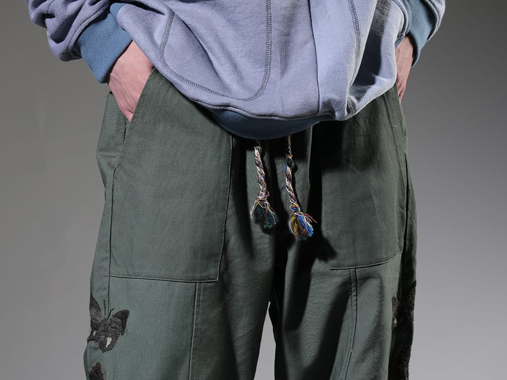 ink 2023SS Baker pants with eye-catching embroidered design on the side. - ink23-11(Bakerfly Pants) - 3-004