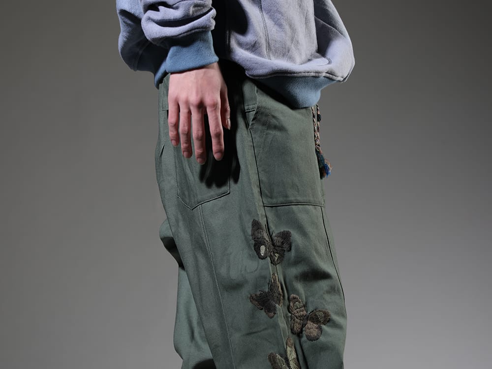 ink 2023SS Baker pants with eye-catching embroidered design on the side. - ink23-11(Bakerfly Pants) - 3-005