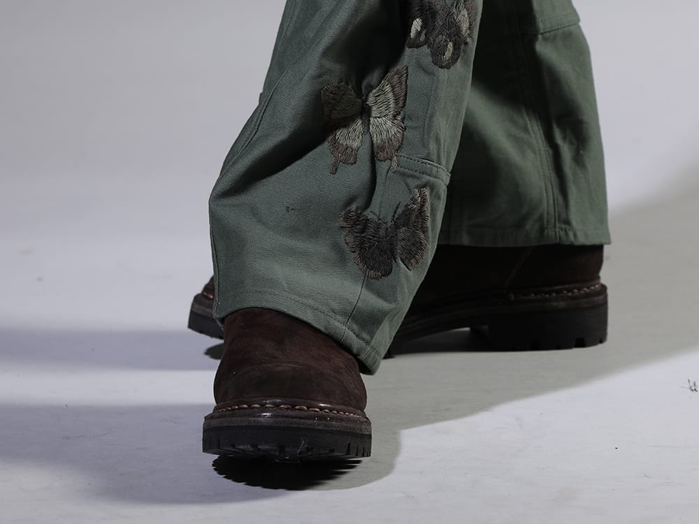 GUIDI 2023SS Baker pants with eye-catching embroidered design on the side. - 796V_N-CV60T(Back Zip Boots Sole Rubber Norwegian Process - Horse Reverse Leather - 796V_N CV60T) - 3-010