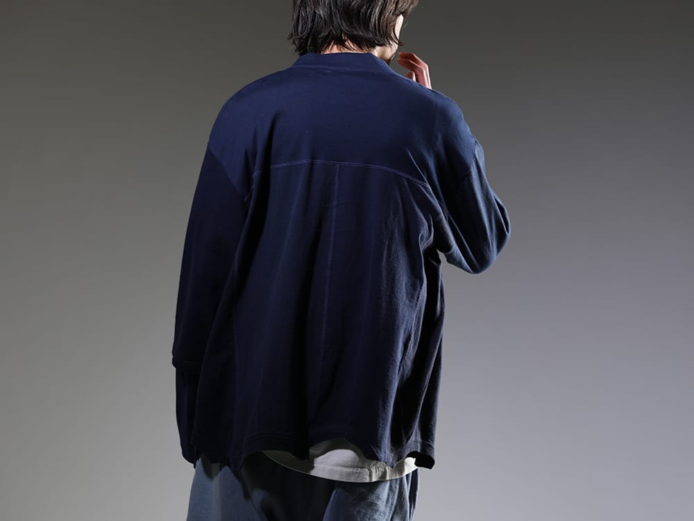 インク 2023SS - Tシャツをリメイクしたユニークさを感じるカーディガン - ink23-05-Navy(アップサイドダウン カーディガン ネイビー) - 2-003