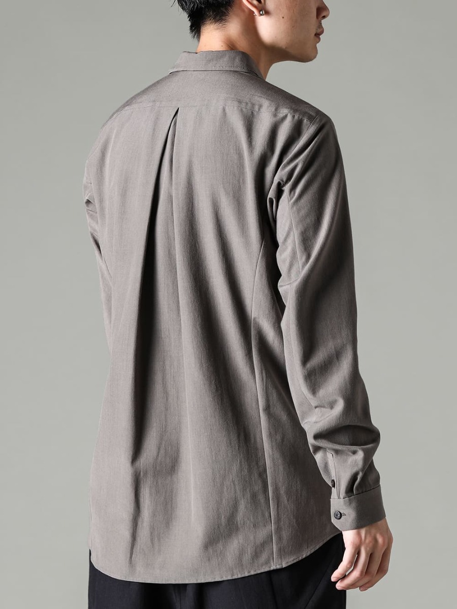 DEVOA 23SS A sophisticated design that balances everything.  - SHN-SVCR-Mud-Gray Shirt Cotton / silk / viscose Mud Gray 2-004