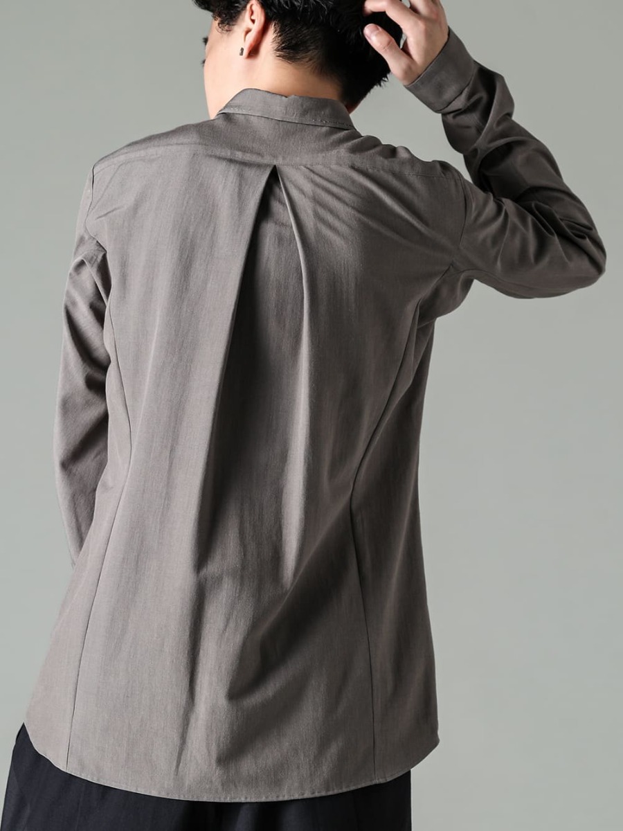 DEVOA 23SS A sophisticated design that balances everything.  - SHN-SVCR-Mud-Gray Shirt Cotton / silk / viscose Mud Gray 2-005