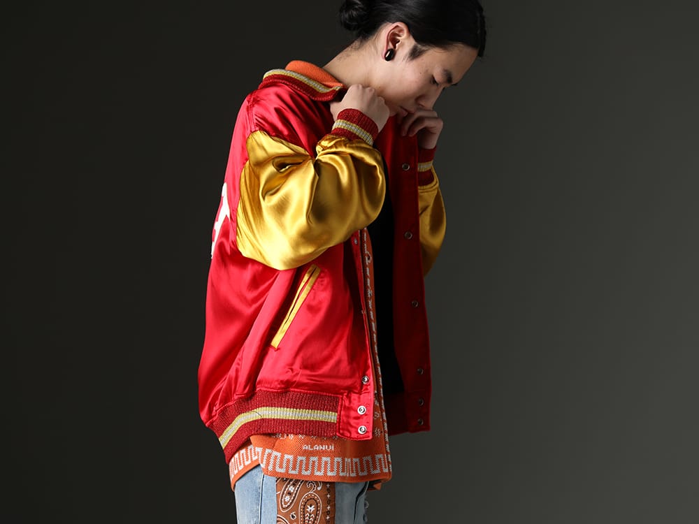 SAINT MICHAEL / ALANUI 2023SS - Coordinate with warm colors for unified look. - SM-S23-0000-068(SAINT Varsity Jacket) LMHS23-019(Bandana Piquet Shirt Tiger Lily) - 2-002