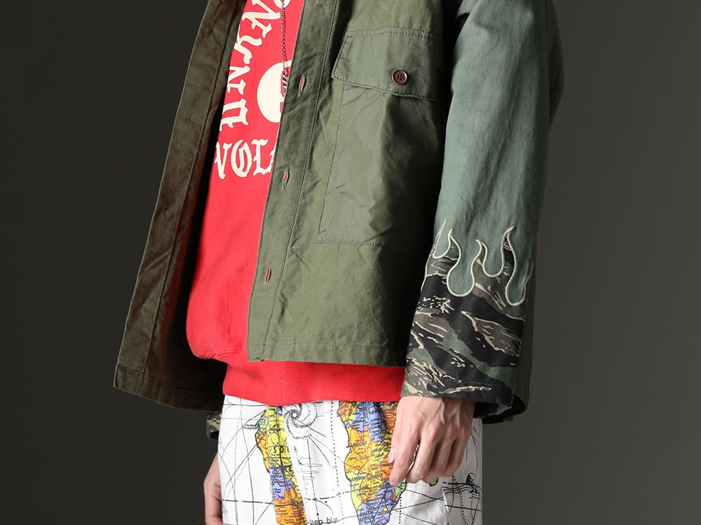 インク / セントマイケル 2023SS - ミリタリーアイテムを解体して再構築されたアイテム。 - ink23-02-Tiger-M(ファイアーエンブレムジャケット タイガー - M) SM-S23-0000-044(UNKNOWN PWR スウェットシャツ) - 2-005