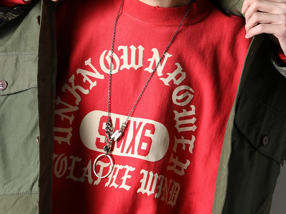 セントマイケル / ワークスタッドミュンヘン 2023SS - ミリタリーアイテムを解体して再構築されたアイテム。 - SM-S23-0000-044(UNKNOWN PWR スウェットシャツ) M3940(ネックレス ミックス + キーリング) - 2-010