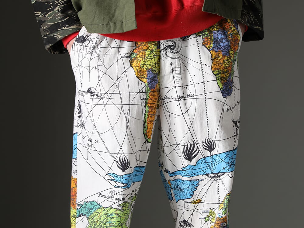 セントマイケル 2023SS Dr. Woo(ドクター ウー)とコラボレーションのSAINT M××××××のパジャマパンツ。 - SM-S23-0000-083(セントマイケル × ドクター・ウー WORLD MAP パジャマパンツ) - 3-004