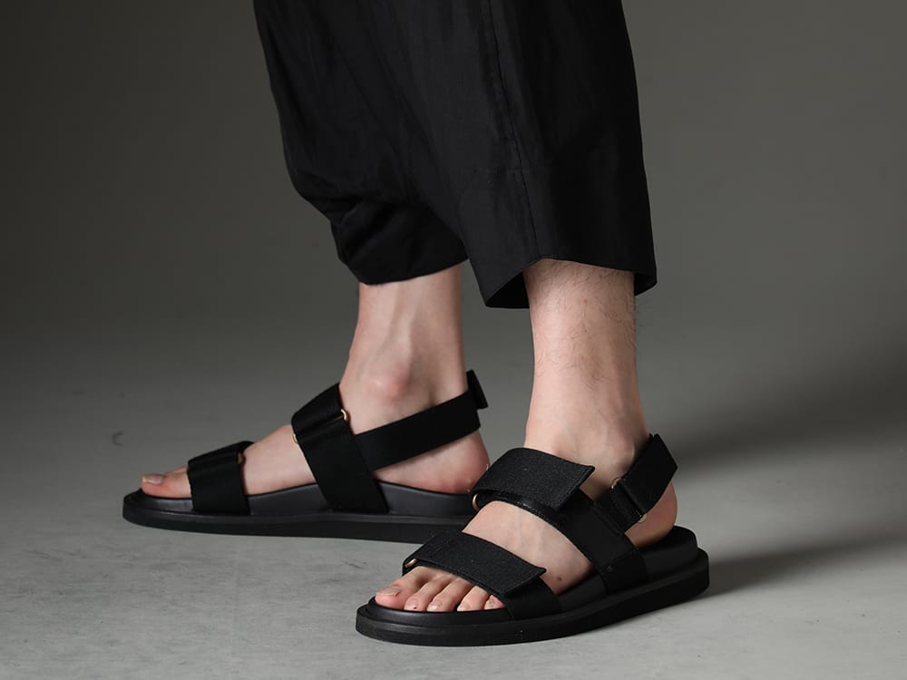 UMA WANG 2023SS elect crotch pants that have an impact on the thickness. - US9561-Black(Mens Sandal Black) - 3-004