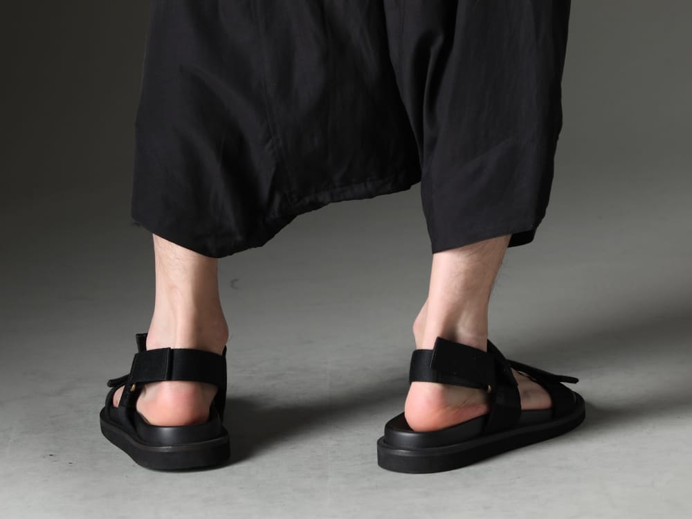 UMA WANG 2023SS elect crotch pants that have an impact on the thickness. - US9561-Black(Mens Sandal Black) - 3-005