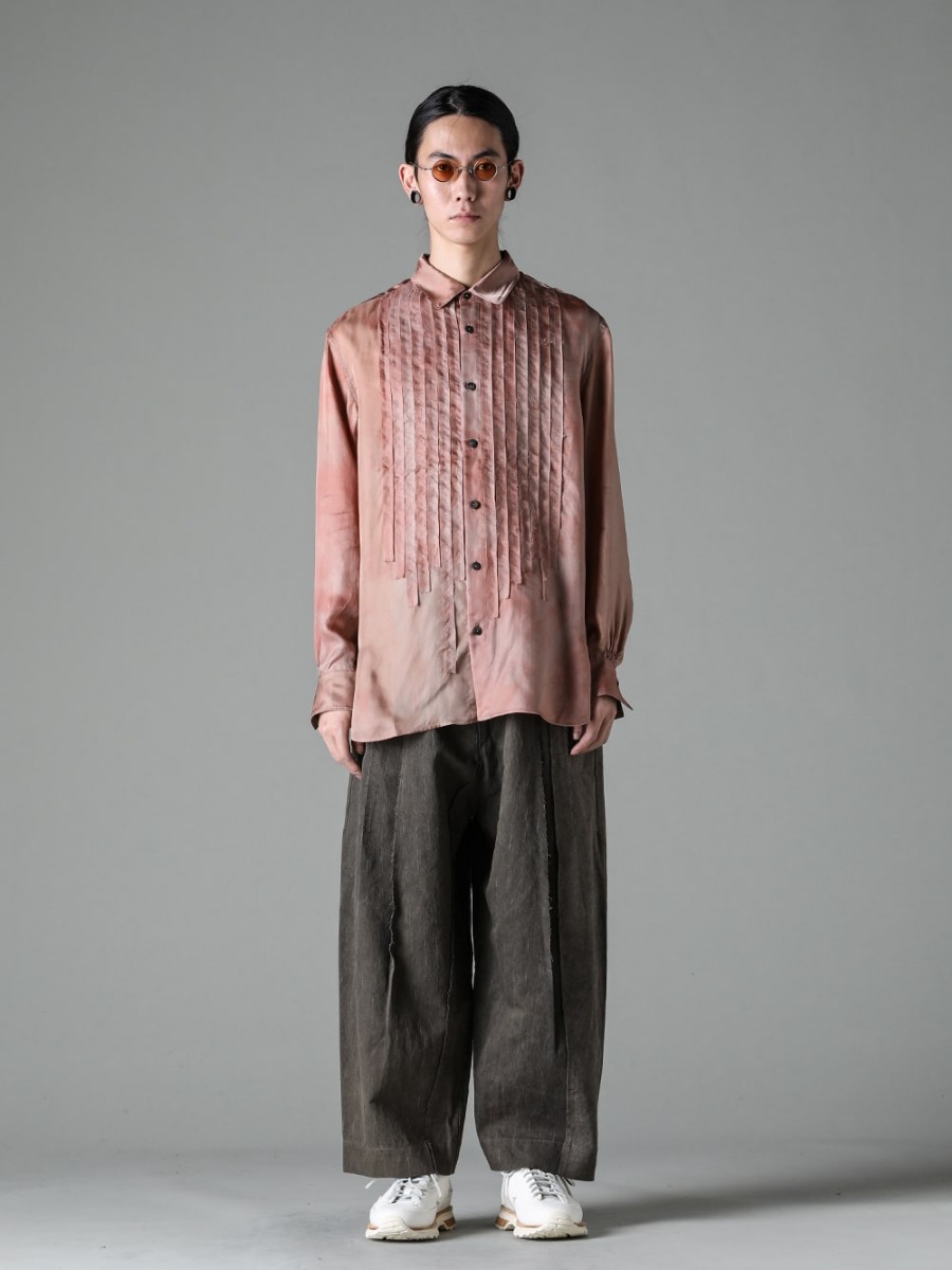 ZIGGY CHEN 23SS 0M2310712 Histogramic Stripe-Shirt 0M2310533 Multi-fabric panel trousers 5-004