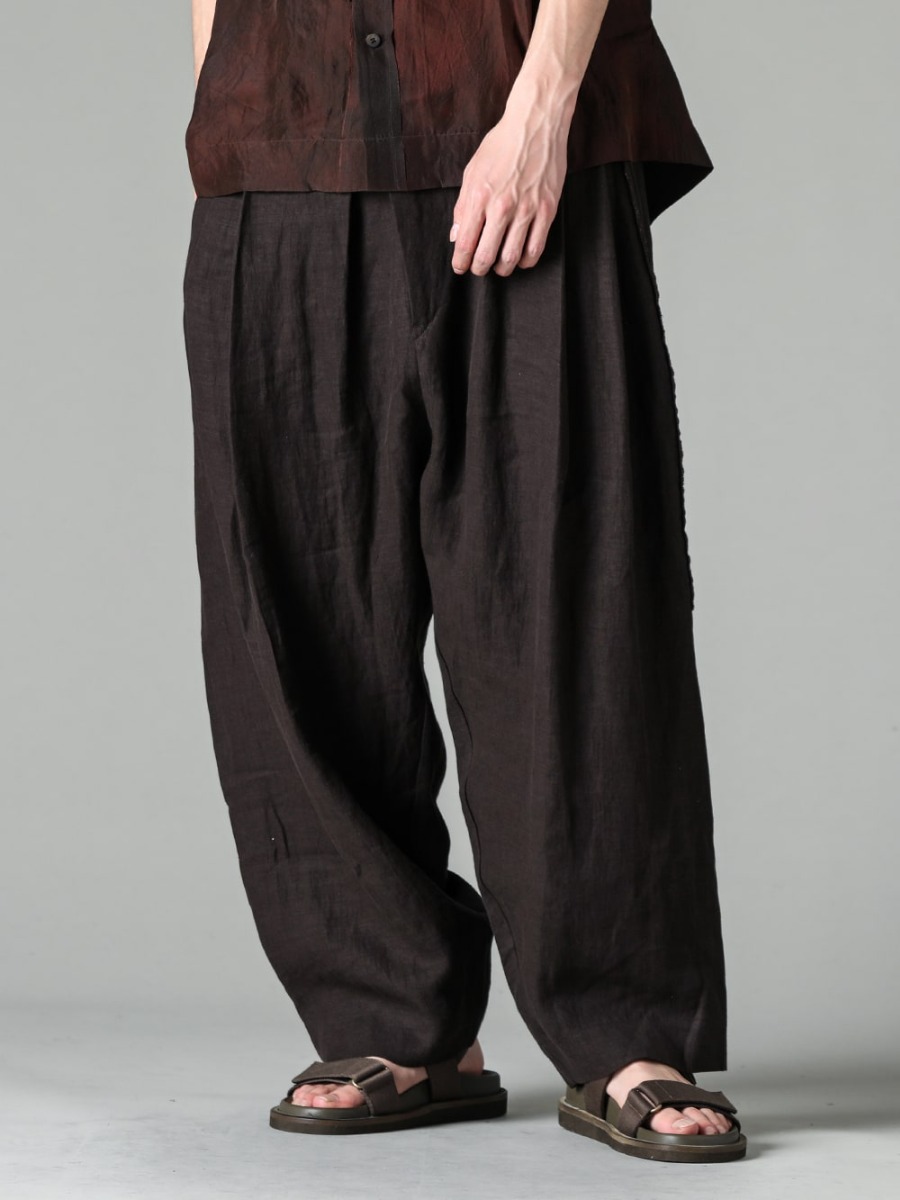 ZIGGY CHEN 23SS 0M2310501 Selvedge Pleated Wide Leg Trousers 6-003