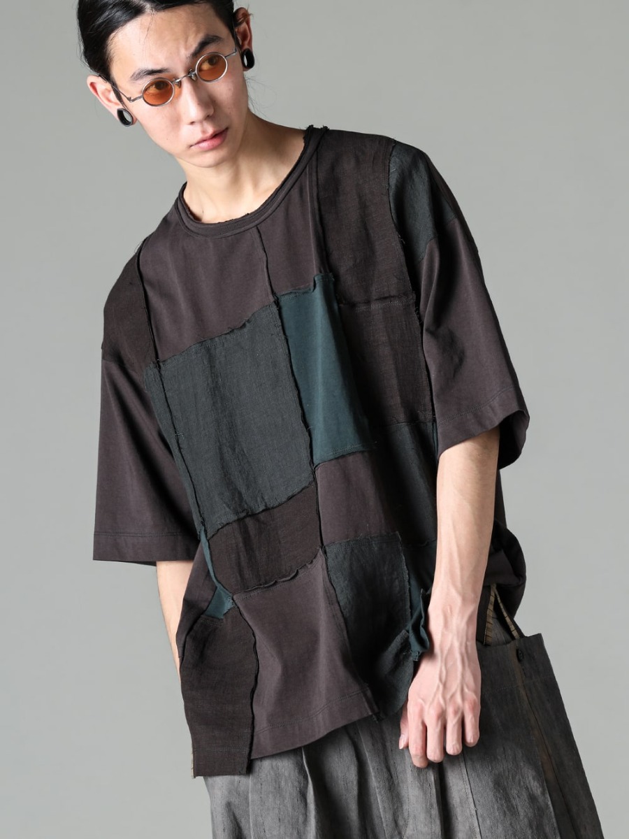ZIGGY CHEN 23SS 0M2310203 patchwork T-Shirt 6-001