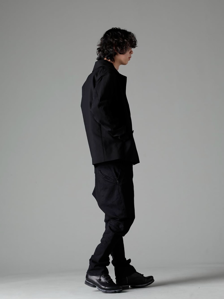 DEVOA 23SS Styling that combines comfort and style - JKI-CJGC Jacket High density cotton - CSC-SSL3-Black Long sleeve cotton stretch jersey Black - PTA-STDS-Black Slim Pants 9oz Stretch Denim Black - FW-CSHS Leather Boots GUIDI Horse Leather 1-003