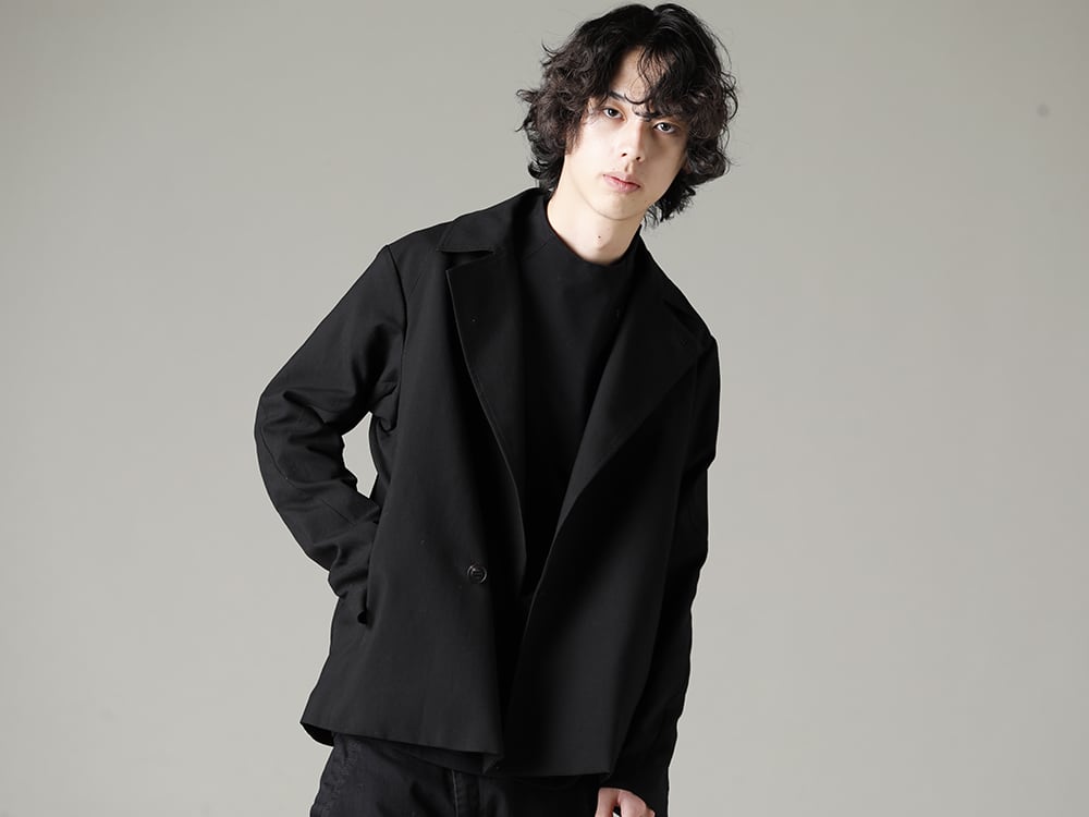 DEVOA 23SS Short length jacket with high quality fabric and multifunctional design  - JKI-CJGC Jacket High density cotton - CSC-SSL3-Black Long sleeve cotton stretch jersey Black 2-001