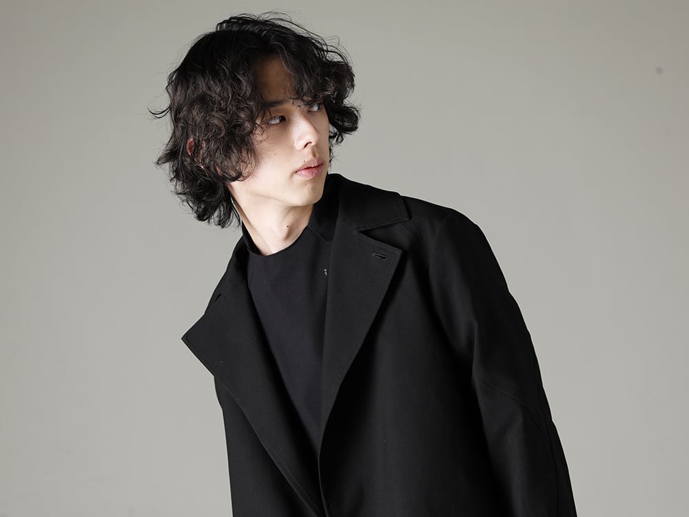 DEVOA 23SS Short length jacket with high quality fabric and multifunctional design  - JKI-CJGC Jacket High density cotton - CSC-SSL3-Black Long sleeve cotton stretch jersey Black 2-003