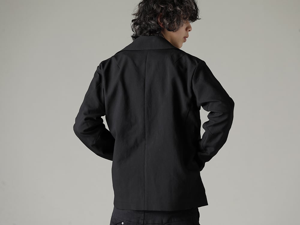 DEVOA 23SS Short length jacket with high quality fabric and multifunctional design  - JKI-CJGC Jacket High density cotton - CSC-SSL3-Black Long sleeve cotton stretch jersey Black 2-006