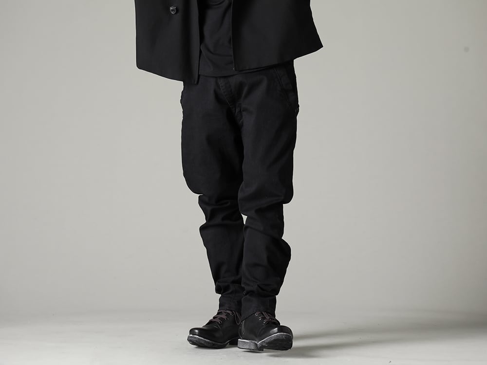 DEVOA 23SS Okayama stretch denim and DEVOA-like design - PTA-STDS-Black Slim Pants 9oz Stretch Denim Black - FW-CSHS Leather Boots GUIDI Horse Leather 3-001