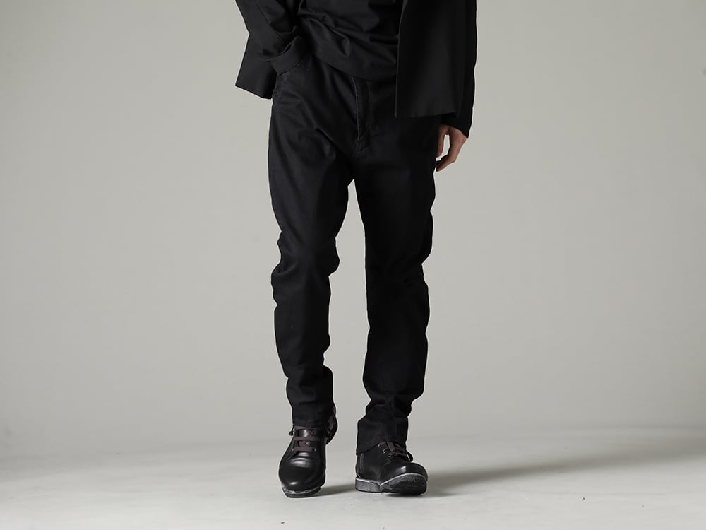 DEVOA 23SS Okayama stretch denim and DEVOA-like design - PTA-STDS-Black Slim Pants 9oz Stretch Denim Black - FW-CSHS Leather Boots GUIDI Horse Leather 3-002