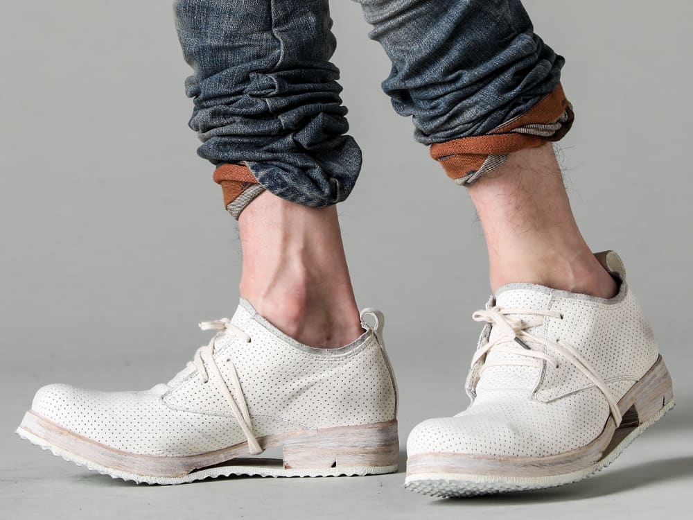 BORIS BIDJAN SABERI 23SS Cross seam half sleeve T-shirt TS ONE PIECE.RF F035 - P13.-TF FKU10002-P13. TF FKU10002 - SHOE-1.1-WHITE-LEATHER-SHOE 1.1 WHITE LEATHER 3-008