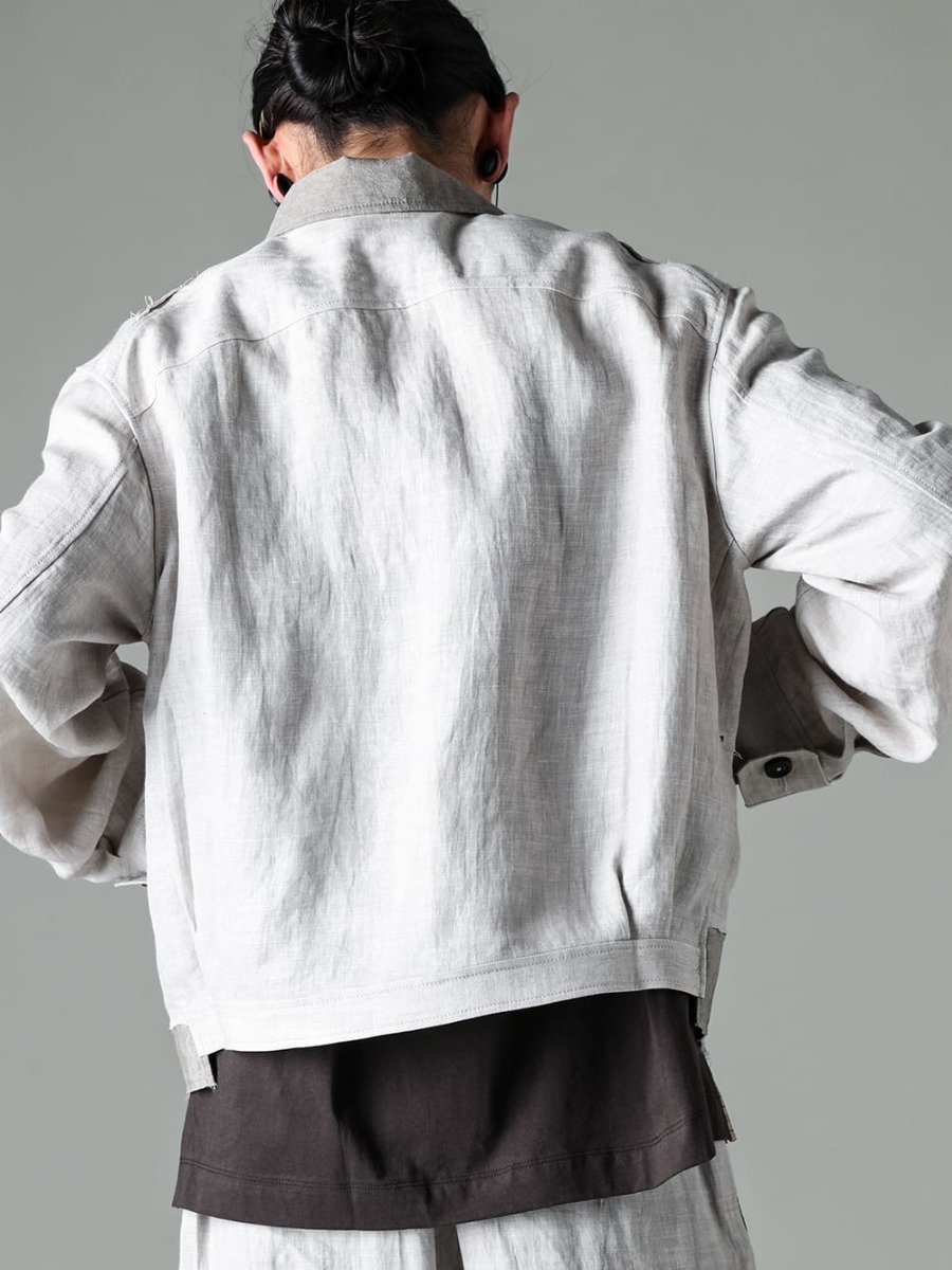 ZIGGY CHEN 23SS(春夏) Blouson with well-designed finish  - 0M2310919-Classic Utility Jacket - RG1012TI-VINTAGE-SILVER-RG1012TI / VINTAGE SILVER - 0M2310212-Assymetrical Patchwork T-Shirt 2-004