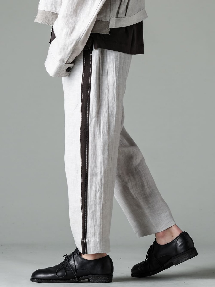 ZIGGY CHEN 23SS(春夏) Elaborate design down to the smallest detail -  0M2310526-Side Taped Worker Trousers - 992X-Black-Classic Derby Shoes Laced Up Single Sole - Horse Full Grain - 992X 4-002