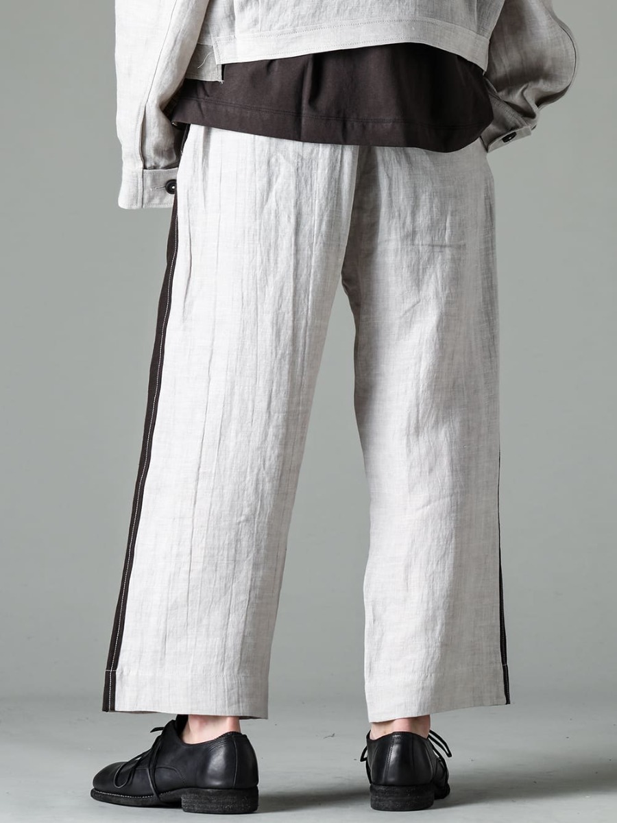 ZIGGY CHEN 23SS(春夏) Elaborate design down to the smallest detail -  0M2310526-Side Taped Worker Trousers - 992X-Black-Classic Derby Shoes Laced Up Single Sole - Horse Full Grain - 992X 4-003