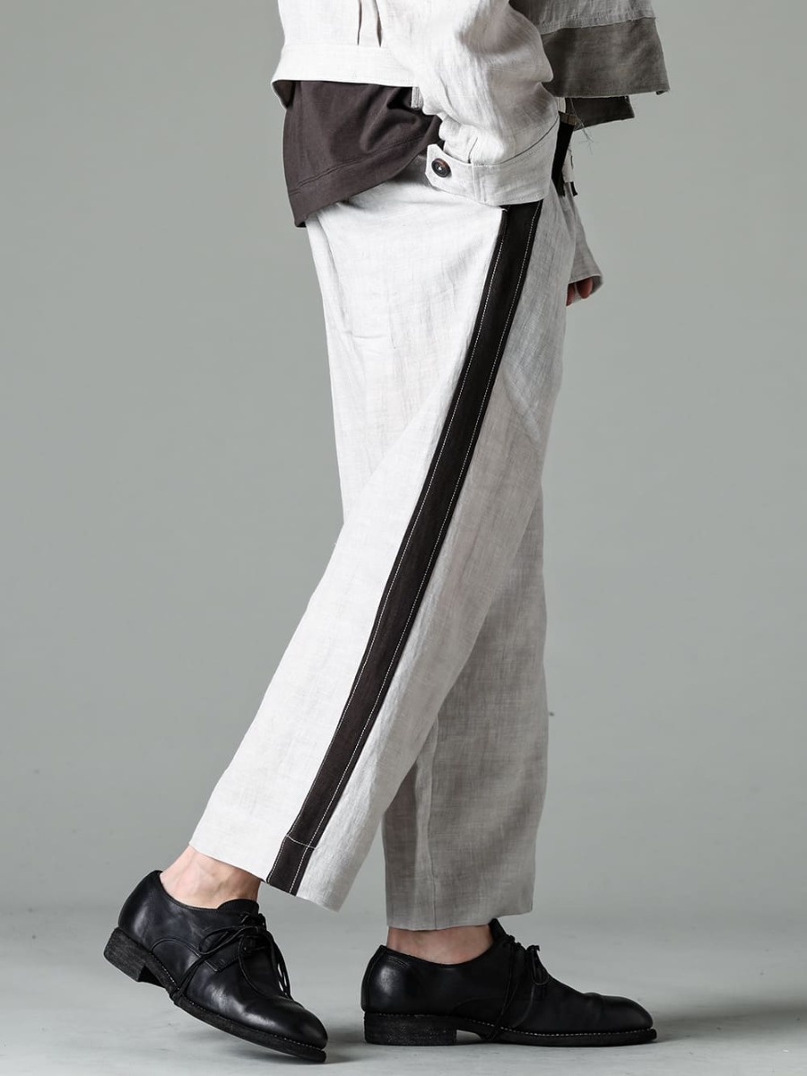 ZIGGY CHEN 23SS(春夏) Elaborate design down to the smallest detail -  0M2310526-Side Taped Worker Trousers - 992X-Black-Classic Derby Shoes Laced Up Single Sole - Horse Full Grain - 992X 4-004