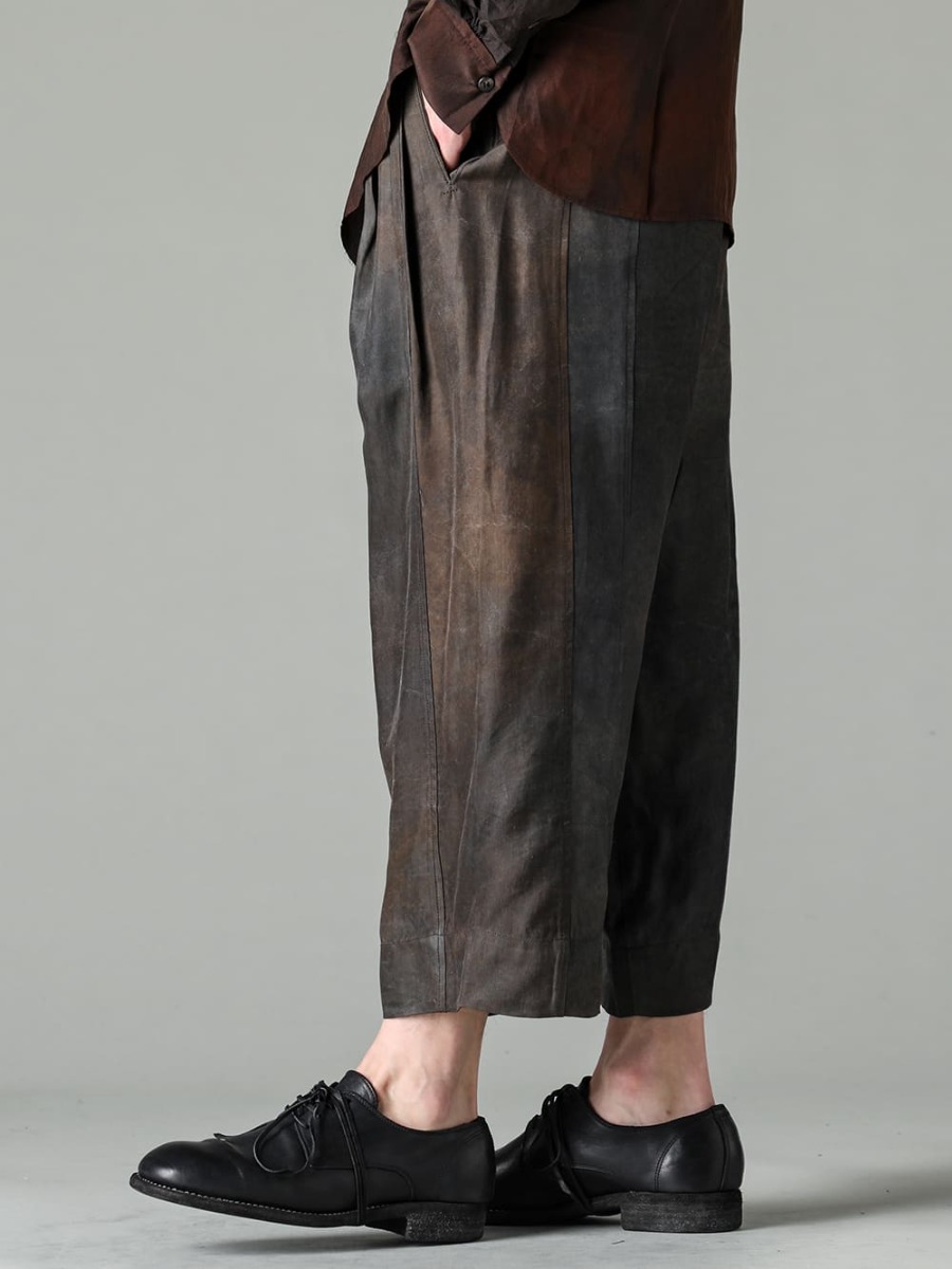 ZIGGY CHEN 23SS Drawstring pants with a dark look but also an inorganic gloss to a cool look - 0M2310518-エクストラワイド ドローストリング トラウザーズ - 992X-Black-クラシック ダービーシューズ レースアップ シングルソール - ホース フルグレイン - 992X 4-002