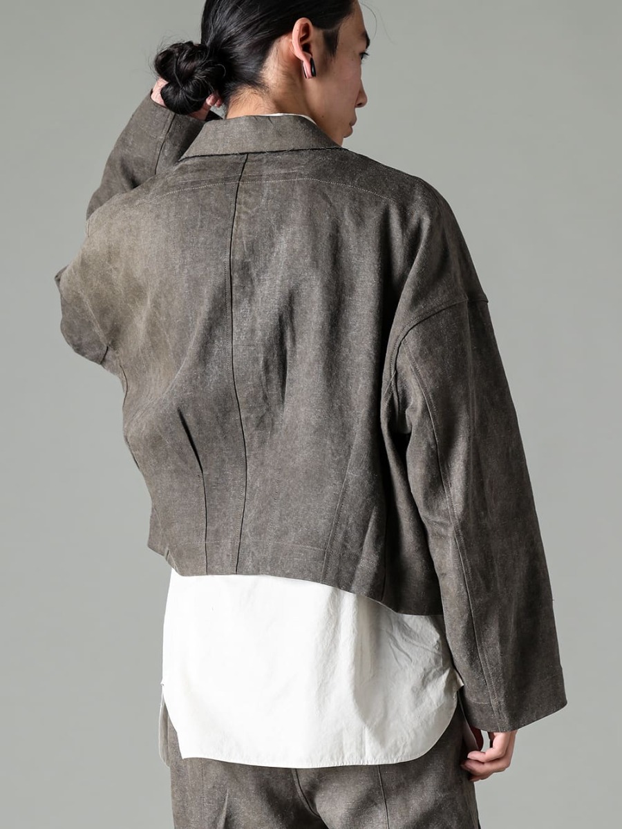 ZIGGY CHEN 23SS The latest Kimono Jacket with the uneven texture of slub yarn for a fun texture  - 0M2310909-Double Breasted Kimono Jacket - 0M2310709-Mandarin collar hybrid dress shirt 2-003