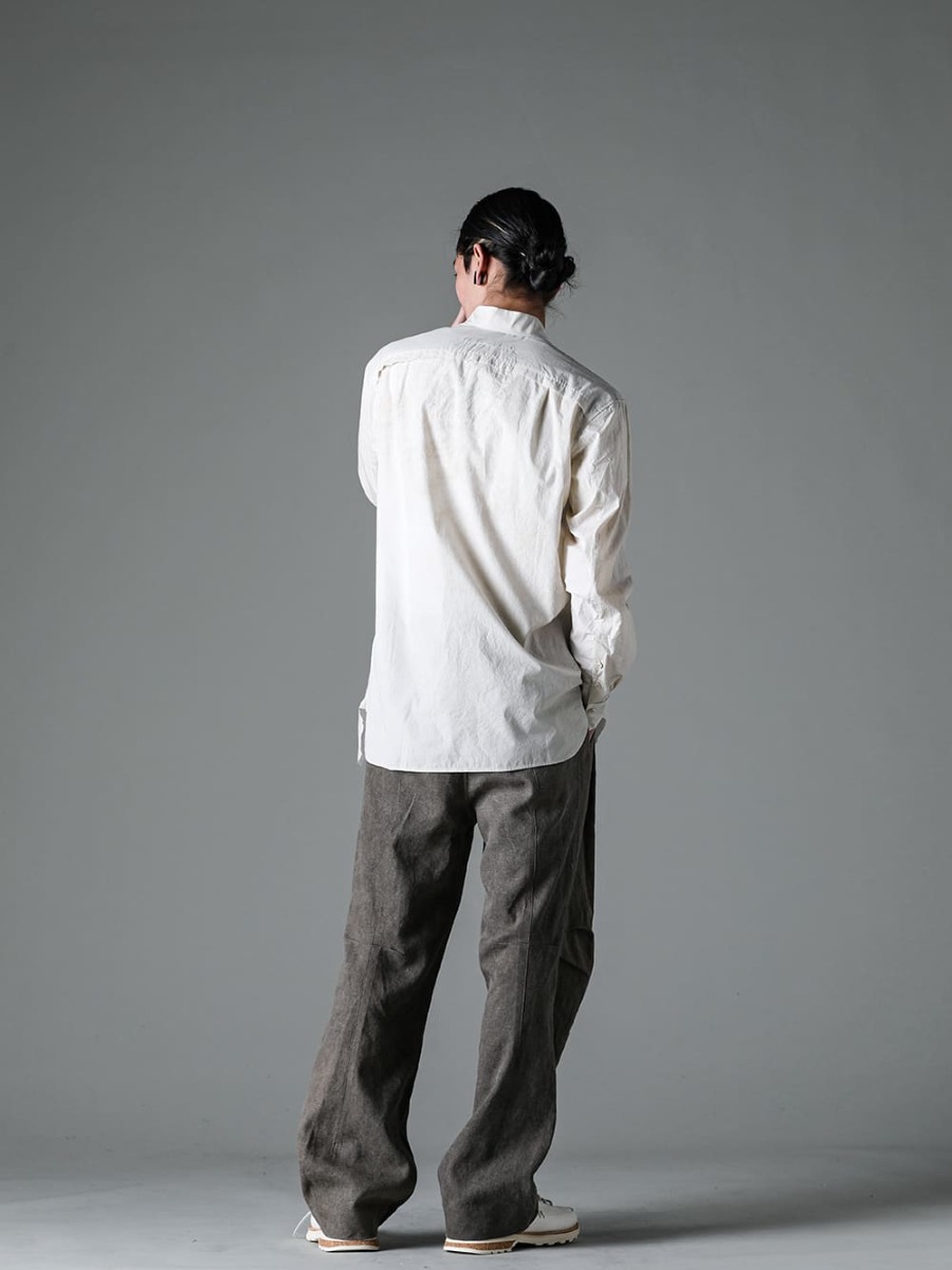 ZIGGY CHEN 23SS Mandarin collar aesthetic that is reminiscent of Tsumeeri - 0M2310709-Mandarin collar hybrid dress shirt 3-002