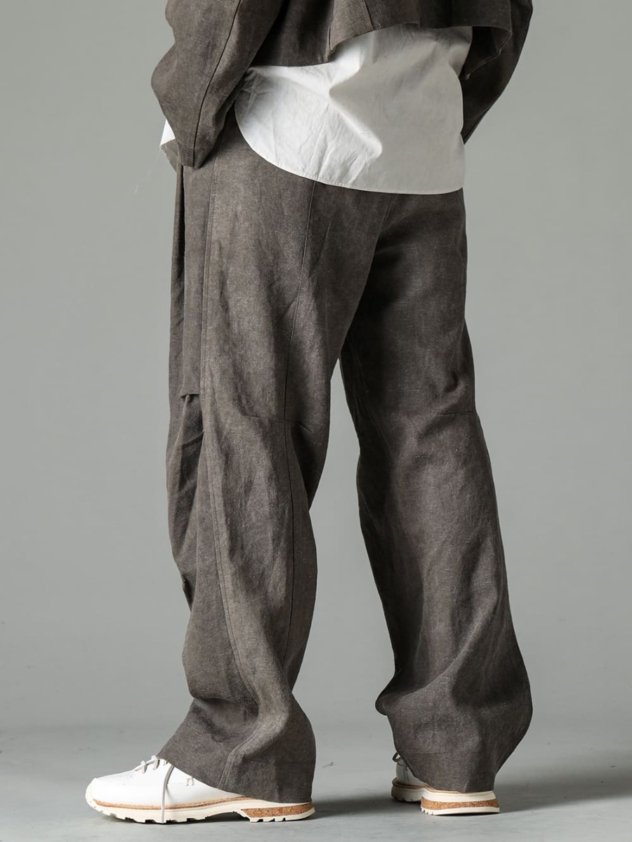 ZIGGY CHEN 23SS Straight - leg trousers with function and design - 0M2310509-Straight Leg trousers With articulated knees - Lugged-Runner-FEIT Lagarde Runner 4-002