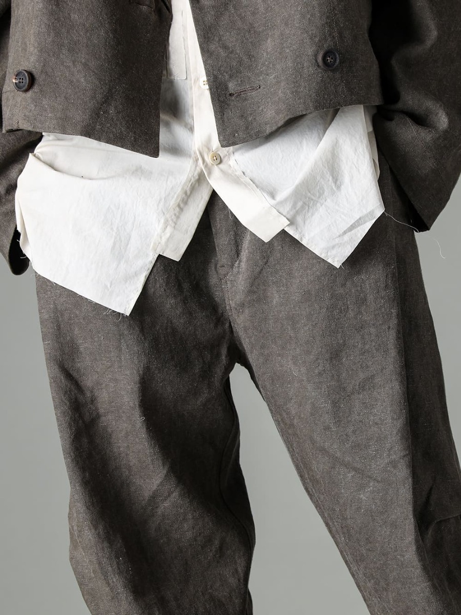 ZIGGY CHEN 23SS Straight - leg trousers with function and design - 0M2310509-Straight Leg trousers With articulated knees - Lugged-Runner-FEIT Lagarde Runner 4-004