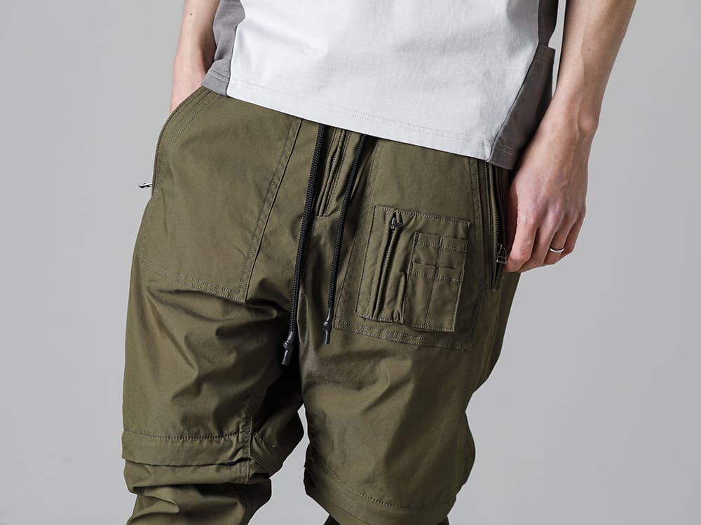 RIPVANWINKLE - リップヴァンウィンクル 2023SS マスタードと合わせるカーキが新鮮なパラシュートパンツ - RW-509-Khaki - パラシュートパンツ カーキ 3-002