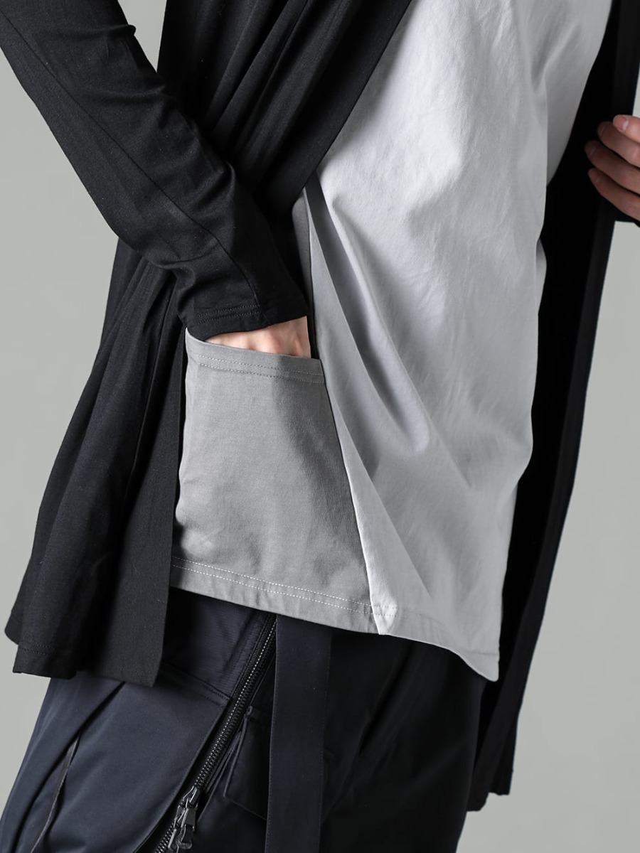 RIPVANWINKLE 2023SS The material gives it a spring-like feel.  - RW-502-Black - Solid Jersey Carde Black - RW-547-L.Gray×Shark - Dolman-T L.Gray×Shark 2-005